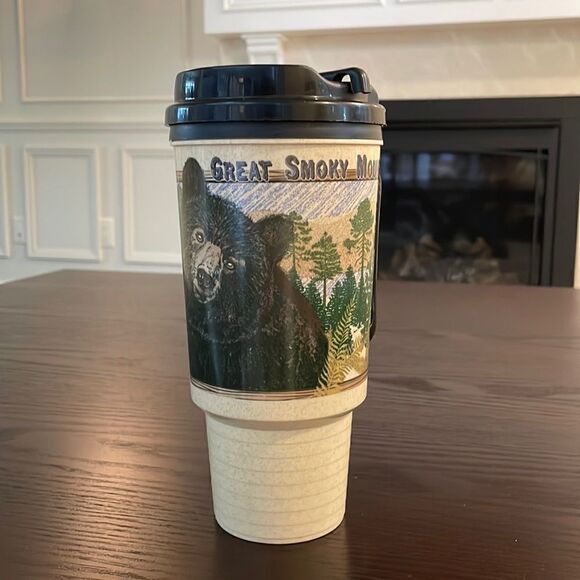 Great Smoky Mountains National Park Large Travel Mug with Black Bear 8” Tall - Picture 1 of 4